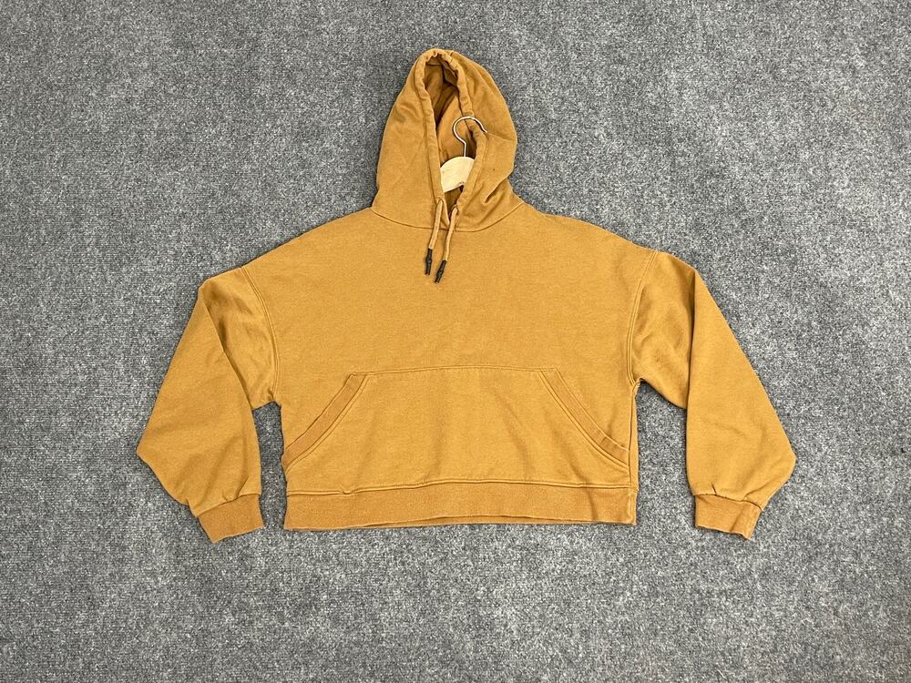 Zara Hoodie Womens Small Cropped Sweatshirt Pullover L/S Cotton Oversized N304